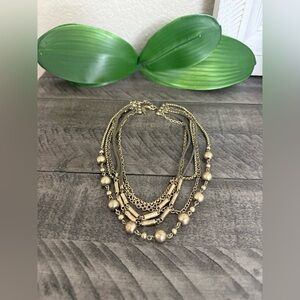 Vintage Elegant Gold Beaded Necklace